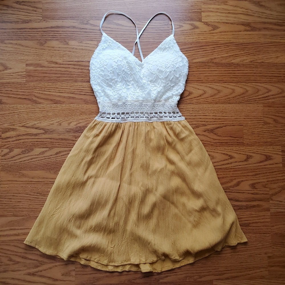 GLARE | Lace & Gauze Dress with Crochet Detail